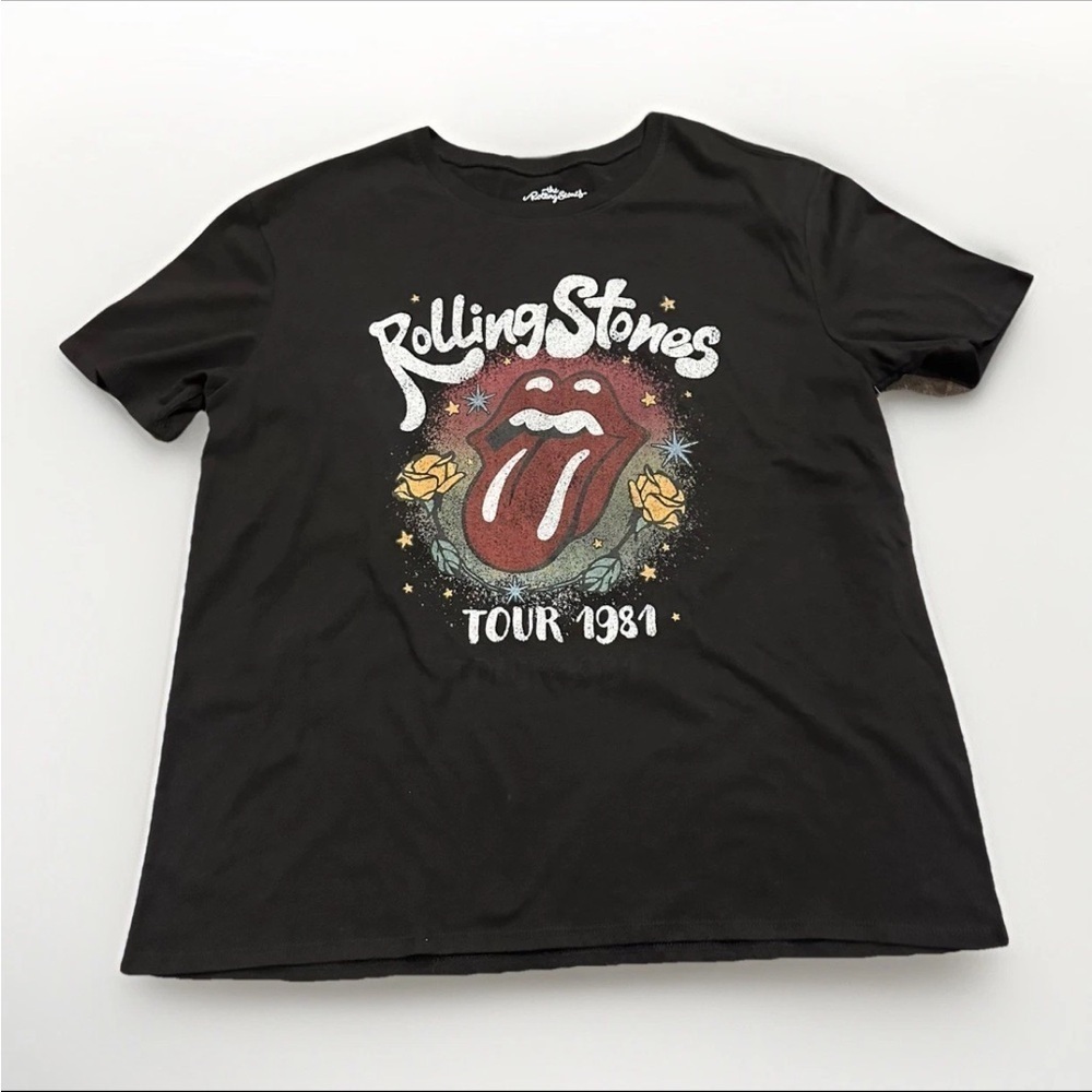 New Rolling Stones T Shirt L Womens 1981 North America Tour Rock & Roll Band